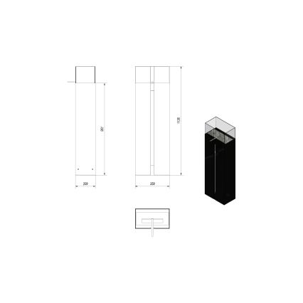 Kratki - BIO krb 113,6x35,9 cm 2kW černá