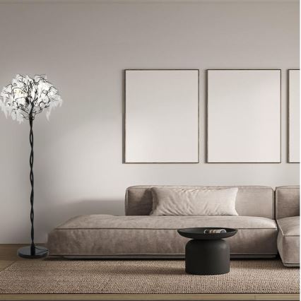 Křišťálová stojací lampa 5xG9/40W/230V černá