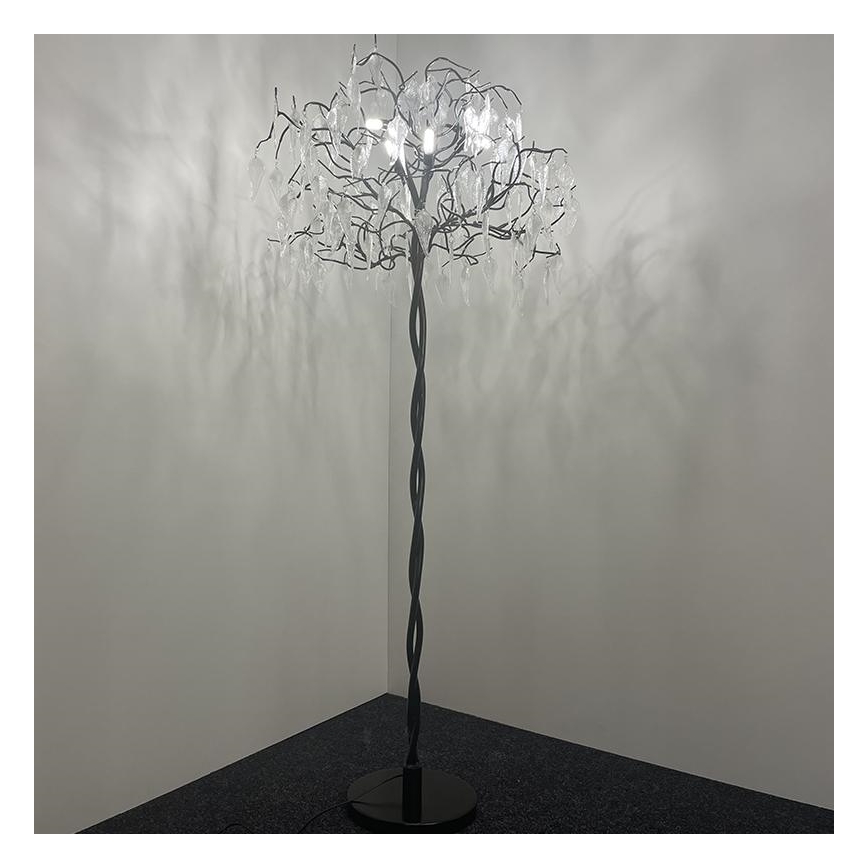 Křišťálová stojací lampa 5xG9/40W/230V černá
