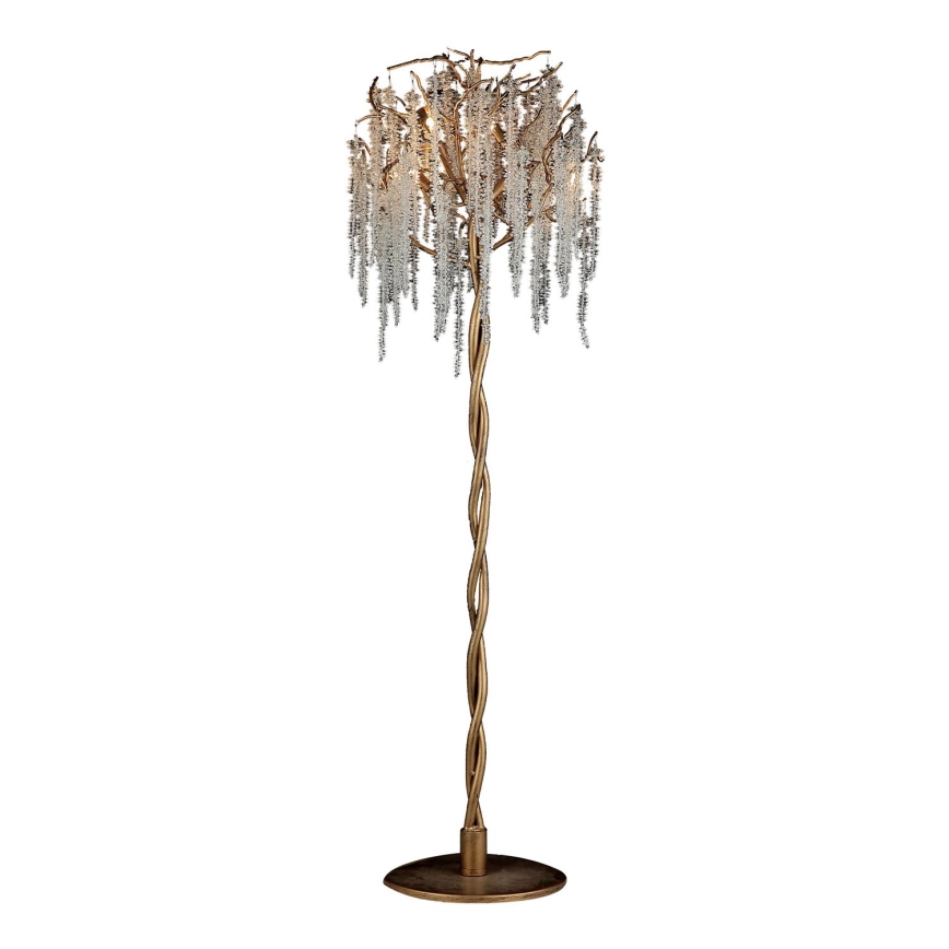Křišťálová stojací lampa 5xG9/40W/230V zlatá