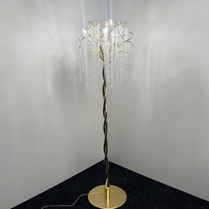 Křišťálová stojací lampa 5xG9/40W/230V zlatá