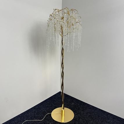 Křišťálová stojací lampa 5xG9/40W/230V zlatá