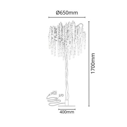 Křišťálová stojací lampa 5xG9/40W/230V zlatá