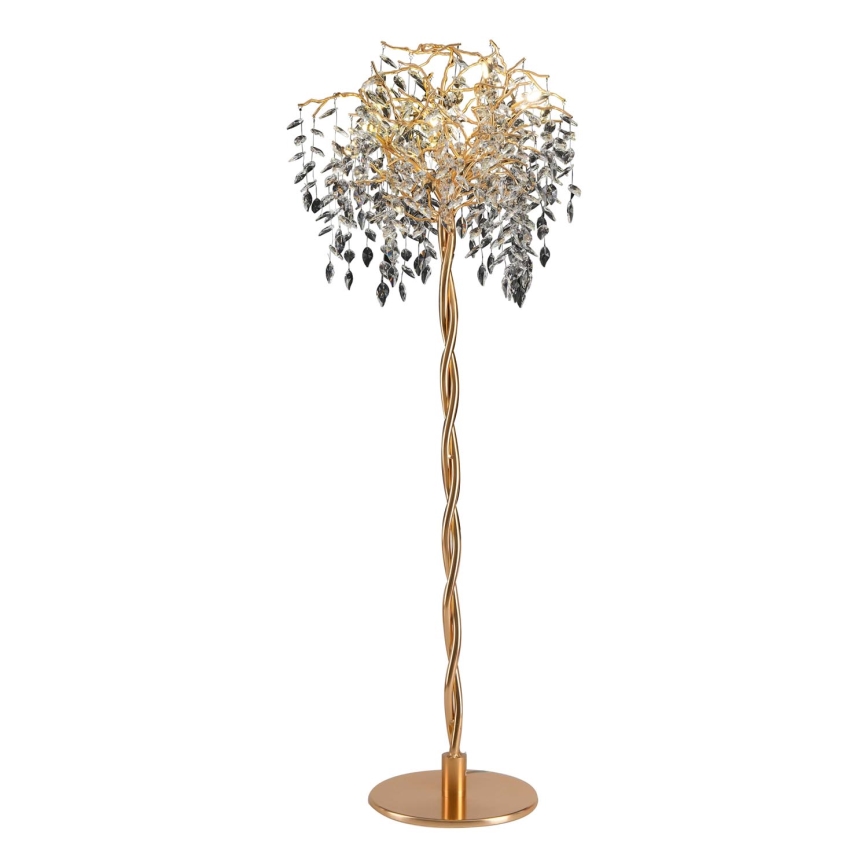 Křišťálová stojací lampa 5xG9/40W/230V zlatá