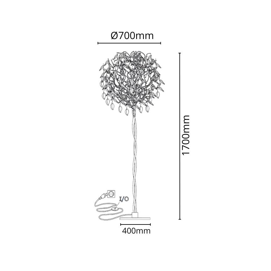 Křišťálová stojací lampa 5xG9/40W/230V zlatá