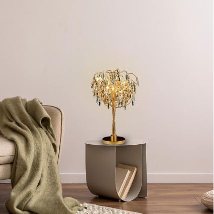 Křišťálová stolní lampa 5xG9/40W/230V zlatá