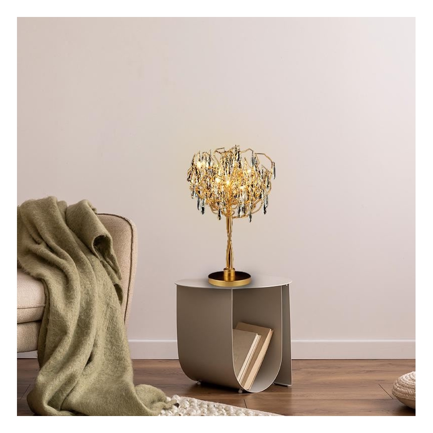 Křišťálová stolní lampa 5xG9/40W/230V zlatá