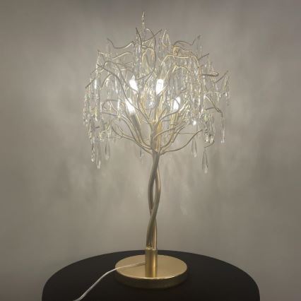 Křišťálová stolní lampa 5xG9/40W/230V zlatá