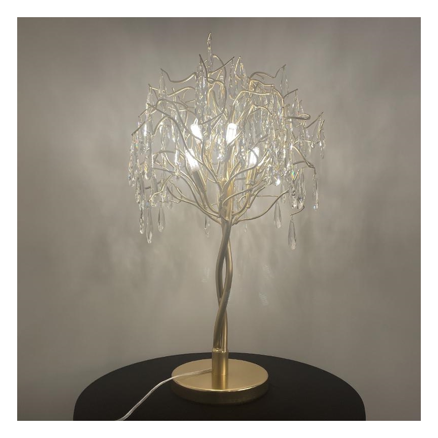 Křišťálová stolní lampa 5xG9/40W/230V zlatá