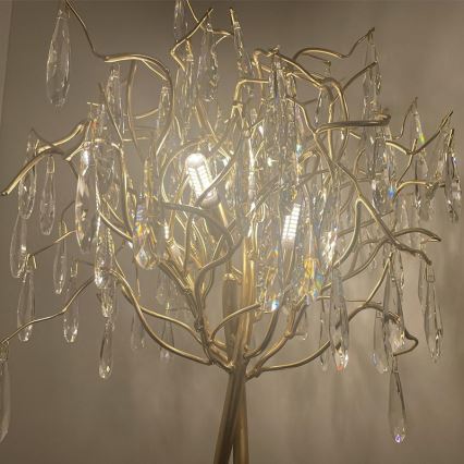 Křišťálová stolní lampa 5xG9/40W/230V zlatá