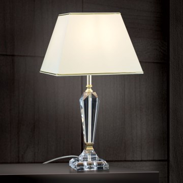 Křišťálová stolní lampa VERONIQUE 1xE27/60W/230V krémová/zlatá