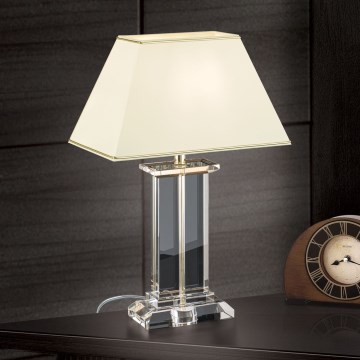 Křišťálová stolní lampa VERONIQUE 1xE27/60W/230V krémová/zlatá