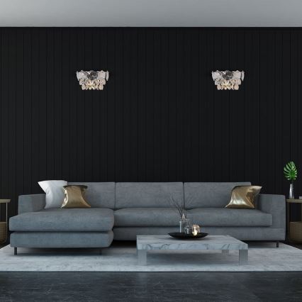 Křišťálové nástěnné svítidlo SELENA 2xE14/40W/230V lesklý chrom