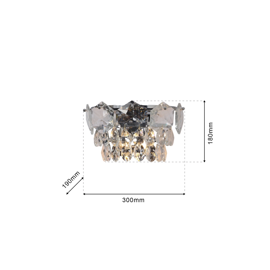 Křišťálové nástěnné svítidlo SELENA 2xE14/40W/230V lesklý chrom