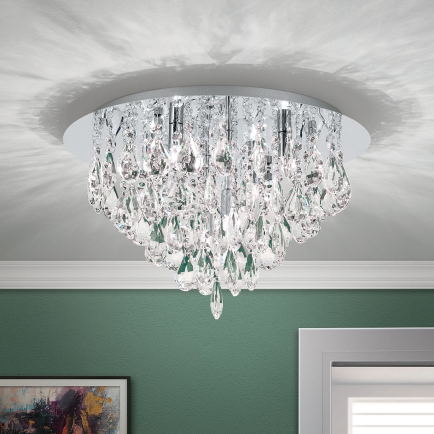 Křišťálové stropní svítidlo CELESTE 6xG9/40W/230V pr. 45 cm lesklý chrom