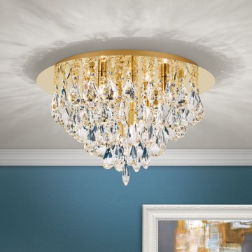 Křišťálové stropní svítidlo CELESTE 6xG9/40W/230V pr. 45 cm zlatá