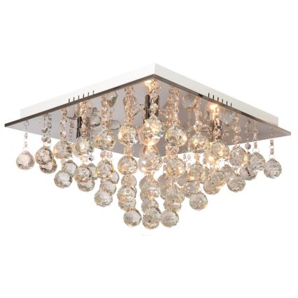 Křišťálové stropní svítidlo CLARION SQUARE 5xE14/10W/230V