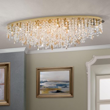 Křišťálové stropní svítidlo CRYSTALRIVER 21xG9/40W/230V zlatá