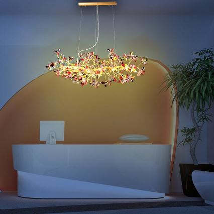 Křišťálový lustr na lanku 13xG9/40W/230V pestrobarevná