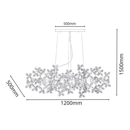 Křišťálový lustr na lanku 13xG9/40W/230V pestrobarevná
