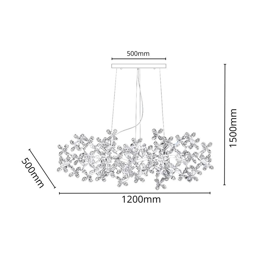 Křišťálový lustr na lanku 13xG9/40W/230V pestrobarevná