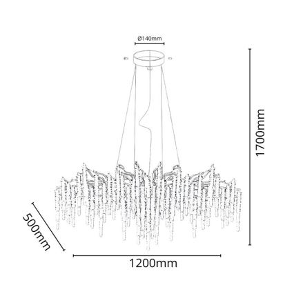 Křišťálový lustr na lanku 13xG9/40W/230V zlatá