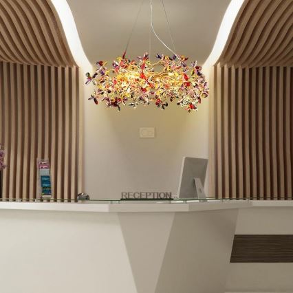 Křišťálový lustr na lanku 16xG9/40W/230V pestrobarevná