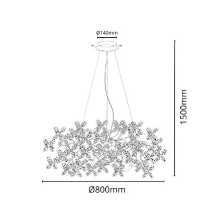 Křišťálový lustr na lanku 16xG9/40W/230V pestrobarevná