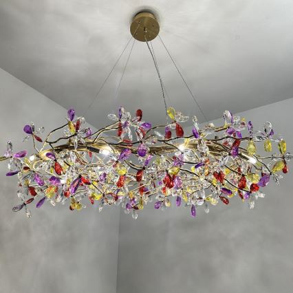 Křišťálový lustr na lanku 16xG9/40W/230V pestrobarevná