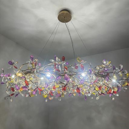 Křišťálový lustr na lanku 16xG9/40W/230V pestrobarevná