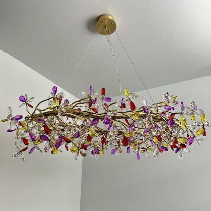 Křišťálový lustr na lanku 16xG9/40W/230V pestrobarevná