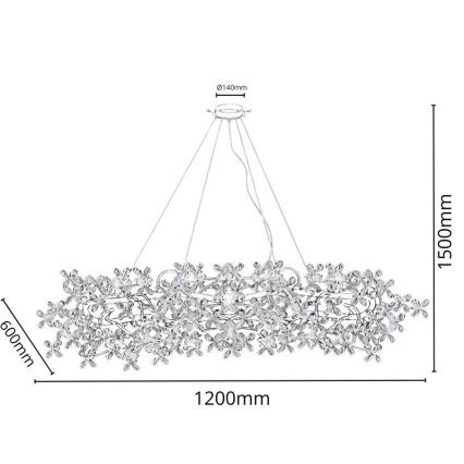 Křišťálový lustr na lanku 16xG9/40W/230V pestrobarevná