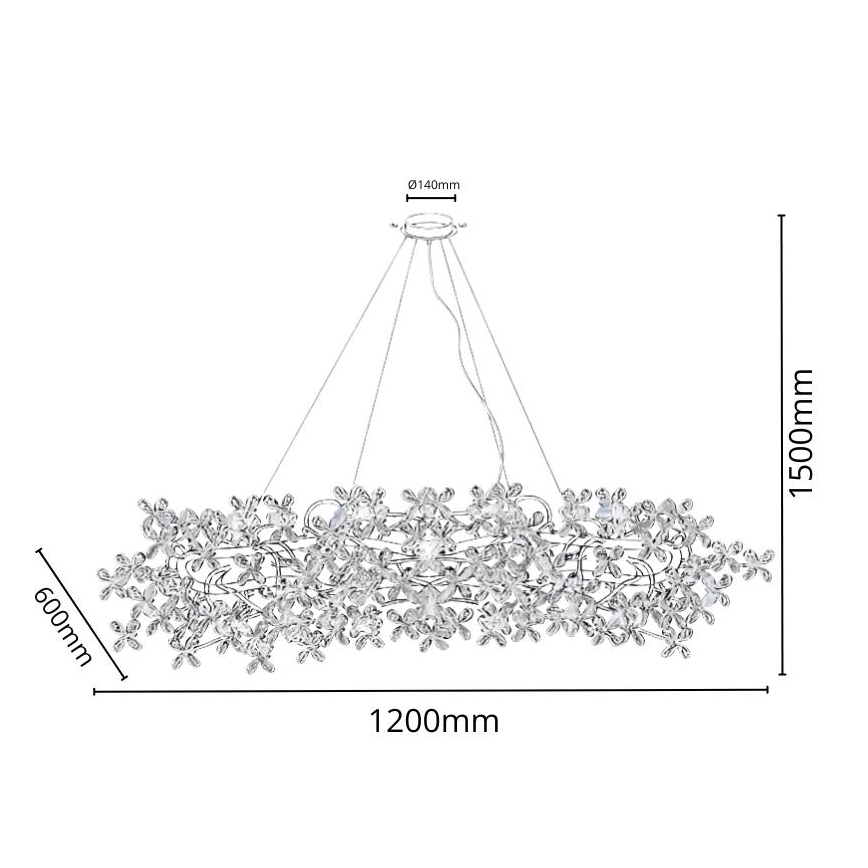 Křišťálový lustr na lanku 16xG9/40W/230V pestrobarevná
