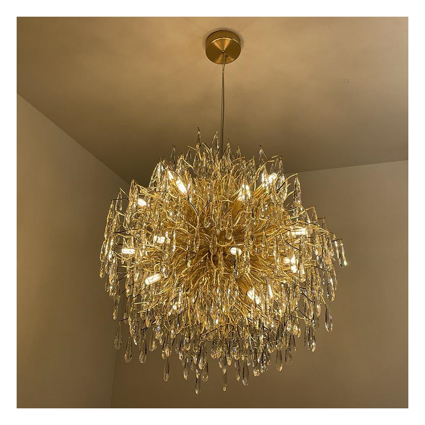 Křišťálový lustr na lanku 24xG9/40W/230V zlatá