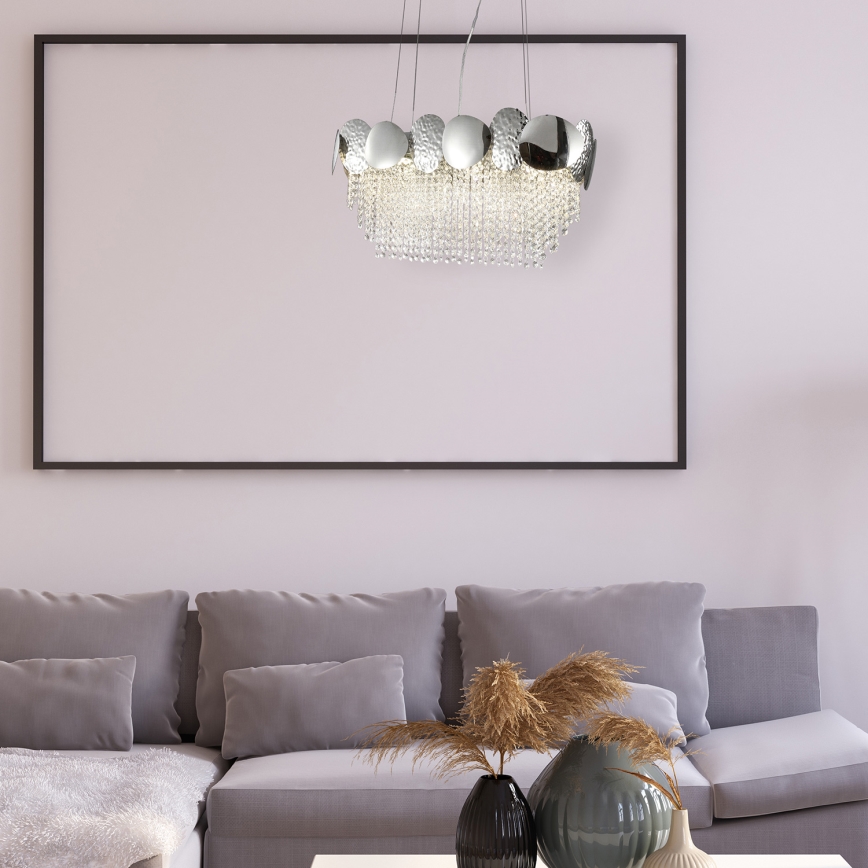 Křišťálový lustr na lanku LORD 2 8xGU10/50W/230V