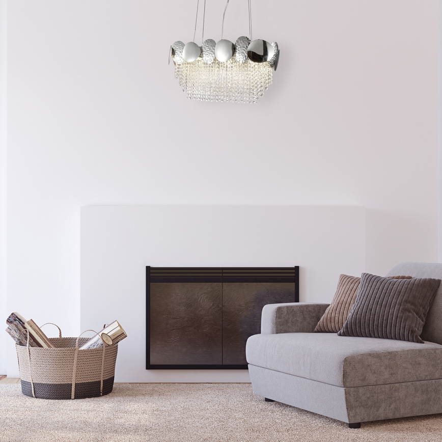 Křišťálový lustr na lanku LORD 2 8xGU10/50W/230V