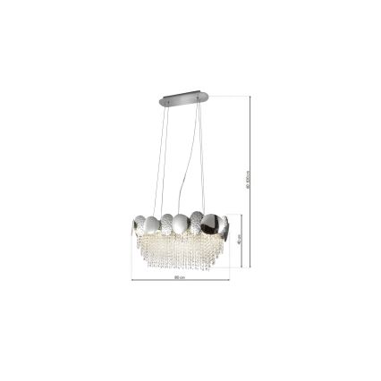 Křišťálový lustr na lanku LORD 2 8xGU10/50W/230V
