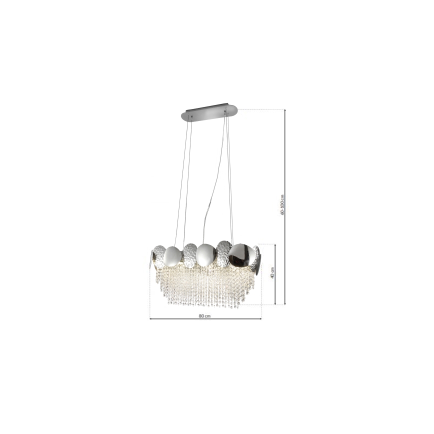 Křišťálový lustr na lanku LORD 2 8xGU10/50W/230V