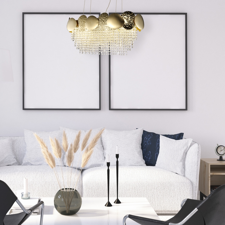 Křišťálový lustr na lanku LORD 2 8xGU10/50W/230V