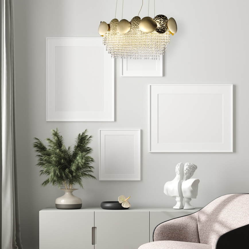 Křišťálový lustr na lanku LORD 2 8xGU10/50W/230V