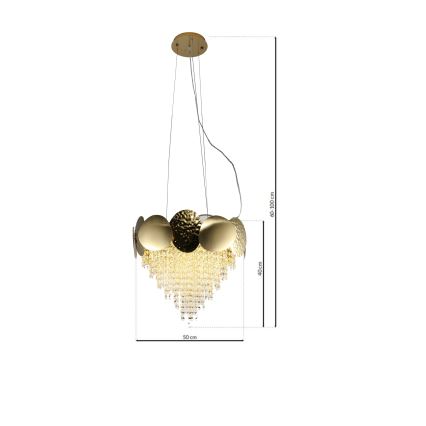 Křišťálový lustr na lanku LORD 8xGU10/50W/230V