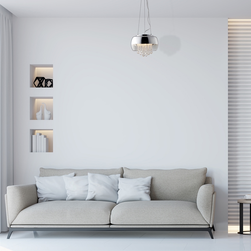 Křišťálový lustr na lanku LUNA 1xE14/40W/230V