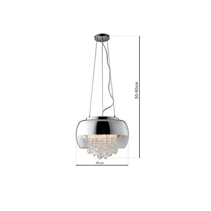 Křišťálový lustr na lanku LUNA 1xE14/40W/230V