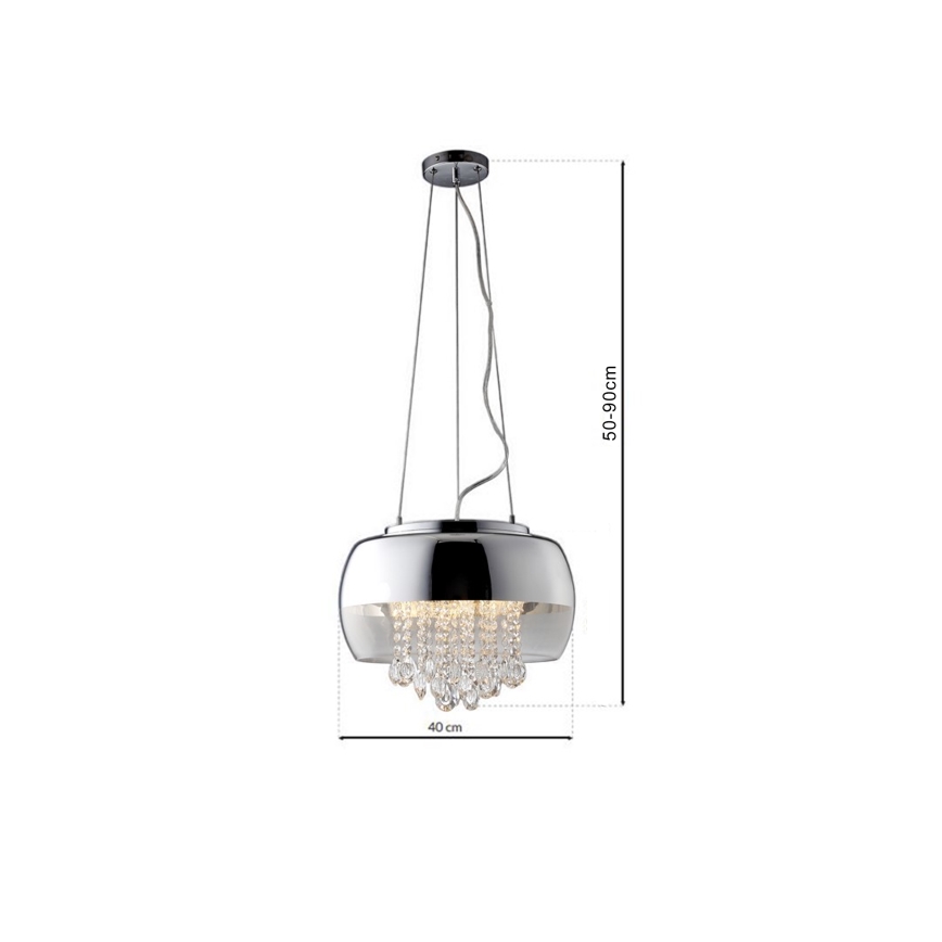 Křišťálový lustr na lanku LUNA 1xE14/40W/230V
