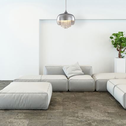 Křišťálový lustr na lanku LUNA 1xE14/40W/230V