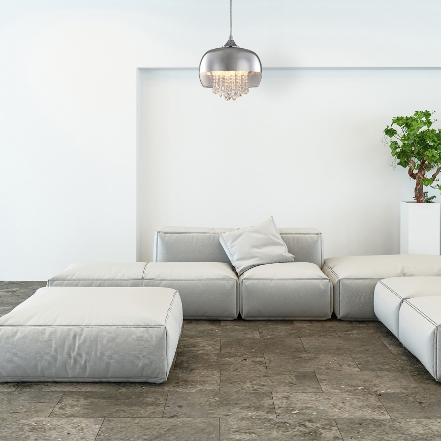 Křišťálový lustr na lanku LUNA 1xE14/40W/230V