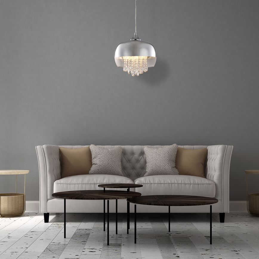 Křišťálový lustr na lanku LUNA 1xE14/40W/230V