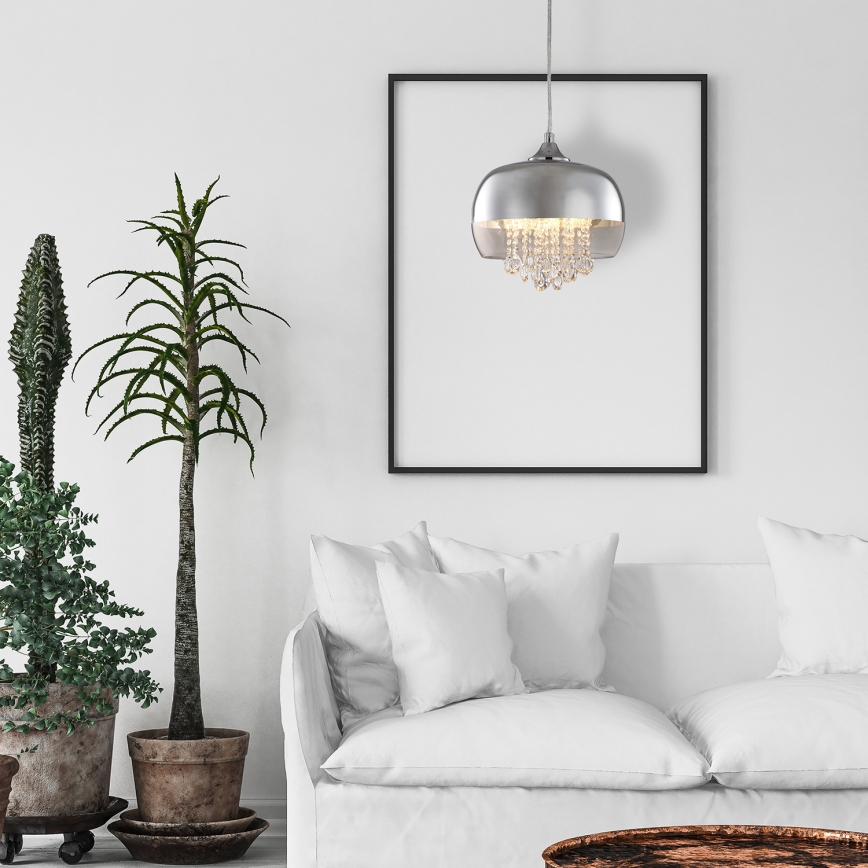 Křišťálový lustr na lanku LUNA 1xE14/40W/230V