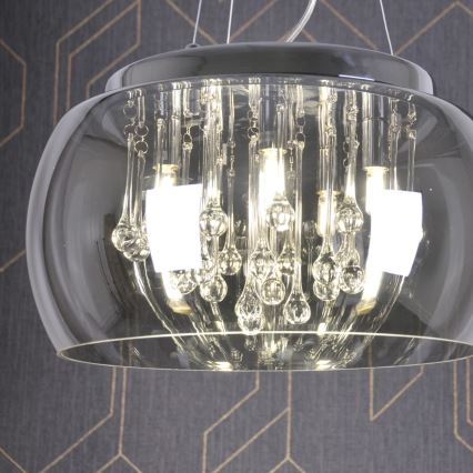 Křišťálový lustr na lanku ROMEO 6xG9/8W/230V