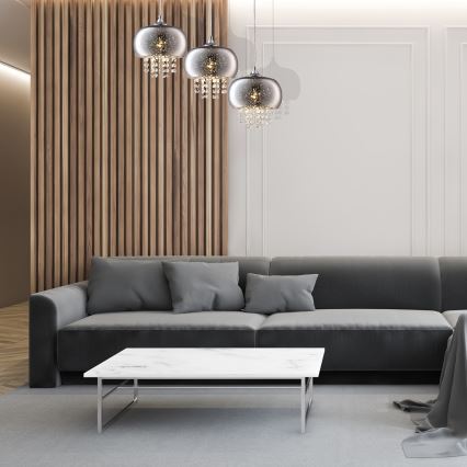 Křišťálový lustr na lanku STARLIGHT 3xE14/40W/230V